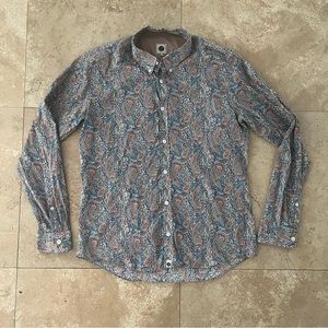Men’s Pretty Green Colorful Paisley Button Down Shirt